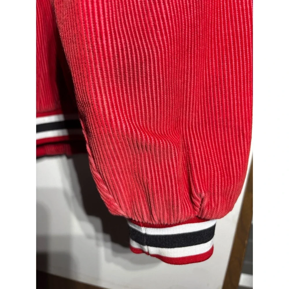 Vintage Detroit Red Wings Corduroy Varsity Jacket Spotlight Large Korea 80s‎